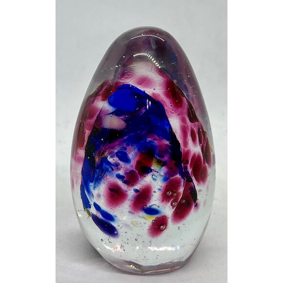 Small Egg Paperweight Blue Purple - Picture 1 of 5